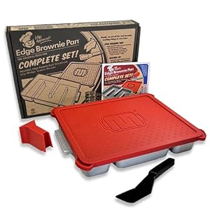 Baker’s Edge Brownie Pan Complete Set (Includes Lid & Wedge) The Original All Edges Brownie Pan for Baking, Premium Doble Nonstick Coating, Heavy Gauge Cast Aluminum – Rectangular 9×12 Size Baking Pan