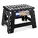 ACKO Folding Step Stool 9 Inch Step Stool 300 lb Capacity Plastic Foldable Step Stools for Kids and Adults, Folding Stool Suitable for Kitchen, Stepping Stool with Handle Black Small Step Stool 1PC