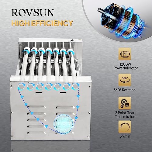 image for ROVSUN Hot Dog Roller Warmer 1200W, 7 Rollers 18 Hot Dog Roller Grill 