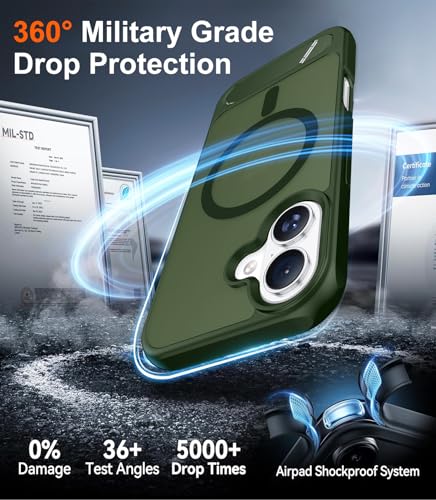 Image of Magnetic Compatible with iPhone 16 Plus Case, [Built-in Invisible Kickstand][Compatible with MagSafe][Military Grade Shockproof] Slim Translucent Matte Phone Case for iPhone 16 Plus 6.7 inch