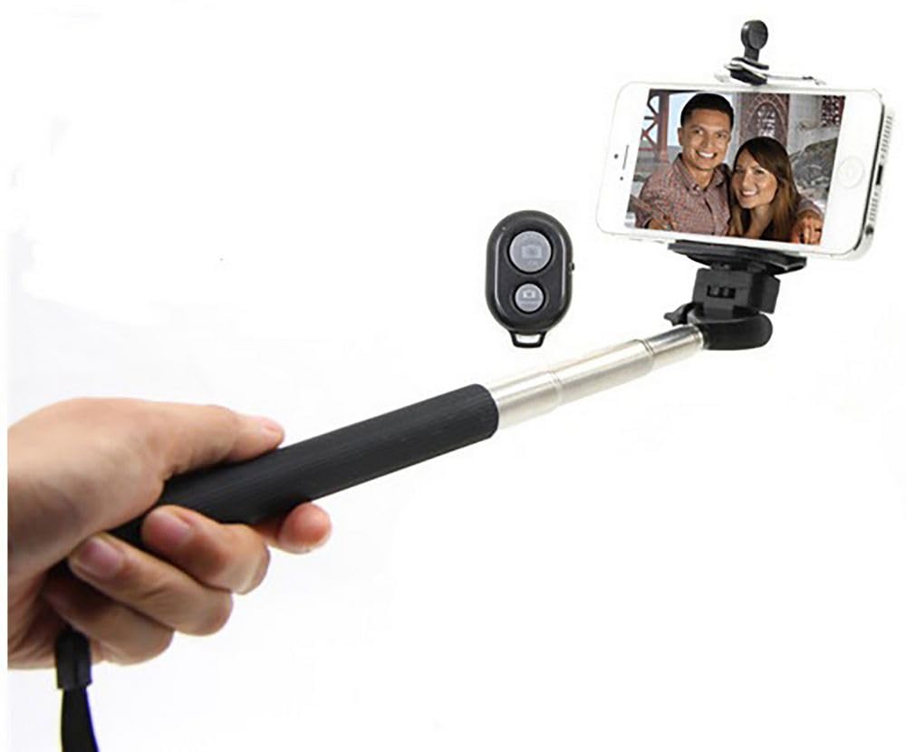 Kit de selfie con mando Bluetooth universal para smartphones y trípode regulable 2