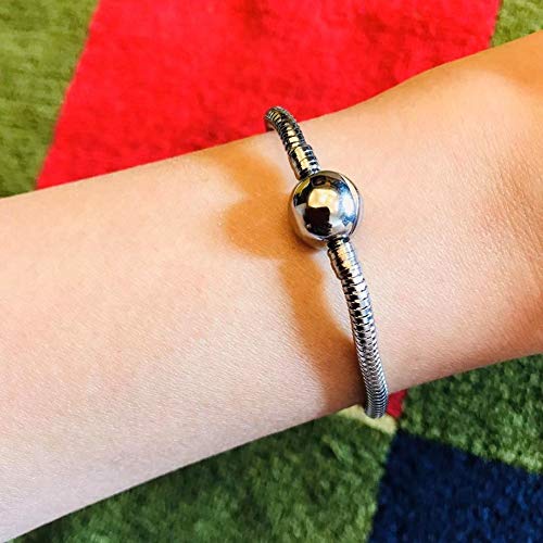 JMQJewelry Love Friend Family Snake Chain Bracelet 19cm 7.48in Charms Bead Lobster Clasp for Women Girls Men Grandmother Grandma Jewelry - Image 5