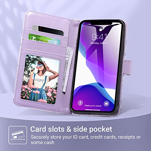 Ulak Compatible With Iphone 11 Pro Max Wallet Case For Women, Pu Leather Folio Flip Cover With Card Holder Kickstand Wrist Strap, Shockproof Protective Purse Case For Iphone 11 Pro Max (Blossom) #TOP1