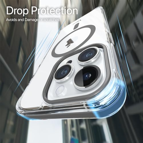 Image of Vaku Luxos Back Cover Case for iPhone 15 Pro Shockproof Scratch Resistant Slim Thin Military-Grade Protection Support Mag-Safe Wireless Magnetic Charging - White