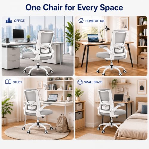 Image of Ergonomic Office Chair for Long Hours, Adjustable Padded Lumbar Support for Lower Back Relief, 330 lb Capacity, Comfortable Computer Desk Chair for Home Office, Work & Study