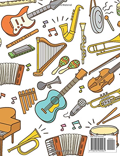 image for Musical Instruments Coloring Book for Kids Ages 4-8: Music Instrument 