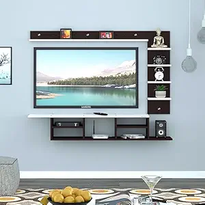 Anikaa Charley Engineered Wood Wall Mount TV Unit/TV Stand/Wall Set Top Box Stand/TV Cabinet/TV Entertainment Unit (Wenge/White)(Ideal for Upto 55