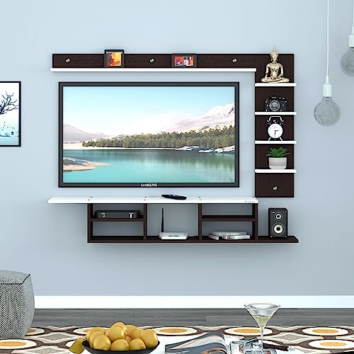Image of Anikaa Charley Engineered Wood Wall Mount TV Unit /TV Stand /Wall Set Top Box Stand /TV Cabinet /TV Entertainment Unit (Wenge /White)(Ideal for Upto 55 inch)(D.I.Y)