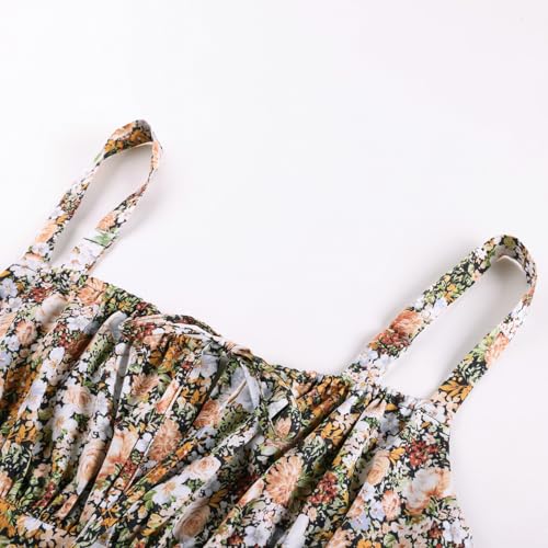 Image of Scarlet Darkness Floral Mini Corset Dress for Women Teen 2026 Summer Spring Flowy A-Line Sundress with Pockets