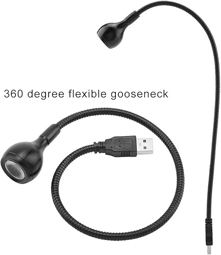 Miniatura 5 de Luz de computadora de cuello de cisne, lámpara de escritorio portátil USB LED de cuello flexible de 1 W, lámparas con puerto de carga USB para