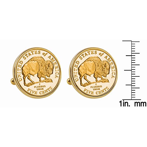 Mancuernillas American Coin Gold 2005 Bison miniatura 2
