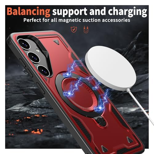 Coque Samsung S23 Plus Rouge avec anneau support magnétique antichoc