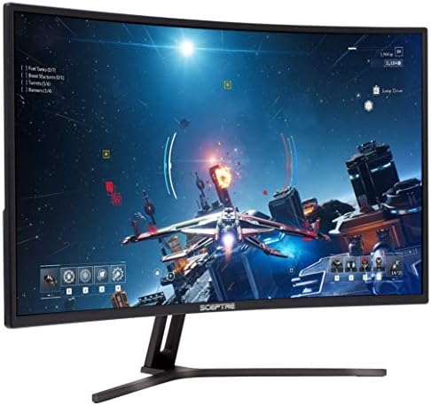 Sceptre Curved 32-inch FHD 1080p Gaming Monitor up to 185Hz DisplayPort 165Hz 144Hz HDMI AMD FreeSync Build-in Speakers, Machine Black (C325B-185RD)