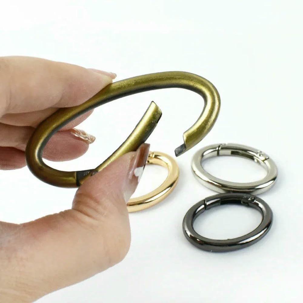 Swivel Clasps Hook, Open Oval Ring Metal Spring Snap Clasp for Bags Leash Keyring Multicolor 25-54mm 2/5 Pcs(Black,38mm-5Pcs)