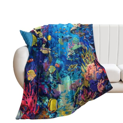 Couverture polaire corail sous-marine douillette finitions premium