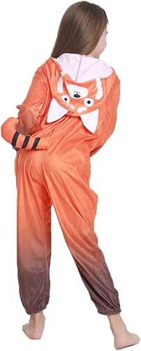 Miniatura 7 de Disfraz de panda pixar rojo para niños, overol de cosplay de Halloween, regalo ideal de máscaras