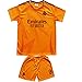 ORGBRAIN 2024/2025 Madrid Away #9 New Football Soccer Kids Jersey Shorts Socks Set Youth Sizes (Orange, 24)