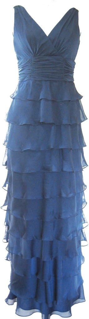 PATRA Chiffon Tiered Long Dress-PASTEL BLUE-10