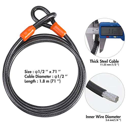 Valuemax Bike U-Lock With Cable, Heavy Duty Bicycle U-Lock, 16Mm Shackle And 6Ft Security Cable With Sturdy Mounting Bracket And Keys For Bicycles #TOP3