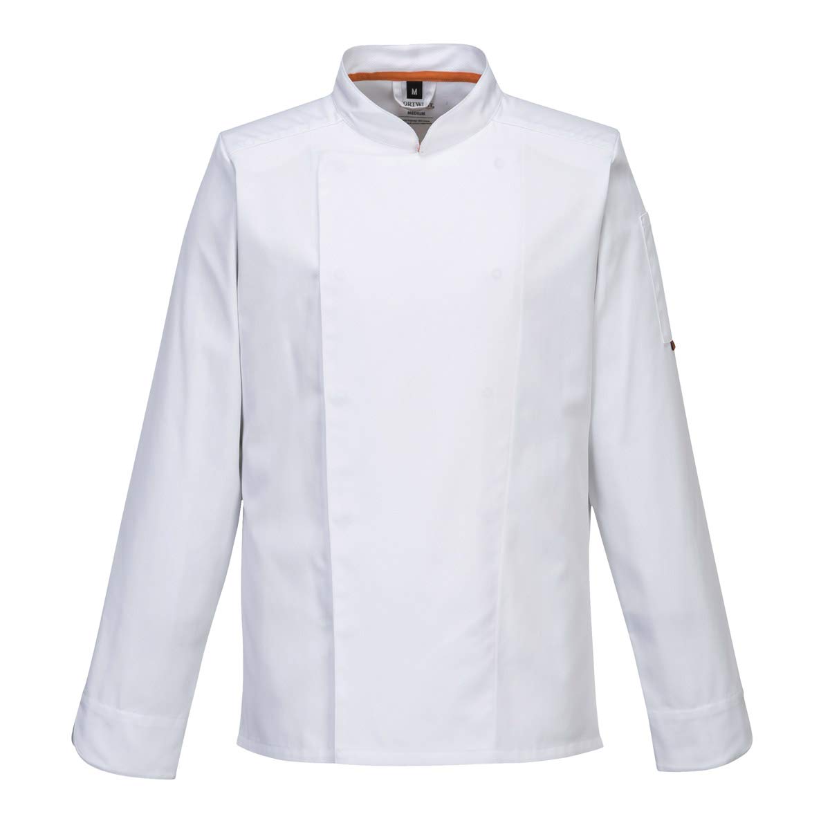Workwear World MeshAir Panel Professional Breathable Long Sleeve Chef Kitchen Work Jacket (L, White)