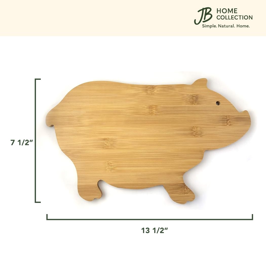 JB Home Collection 4575, deska do krojenia drewna bambusowego, deska do serwowania świnki (34,3 cm x 19 cm)