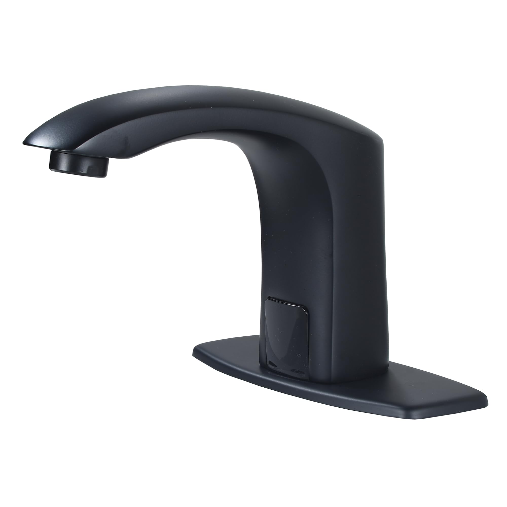 Robinet de salle de bain automatique design noir mat minimaliste de haute précision