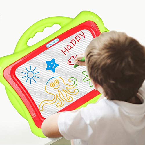pozzolanas Magnetic Drawing Board for Kids and Toddlers, Doodle Board Writing Painting Pad Comes with a 4-Color, Travel Game Birthday Present for Toddler - Thumbnail 6