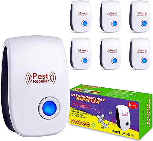 Ultrasonic Pest Repeller 6 Pack ,Electronic Plug in Indoor Pest Repellent,Pest Control for Home,Office,Warehouse,Hotel