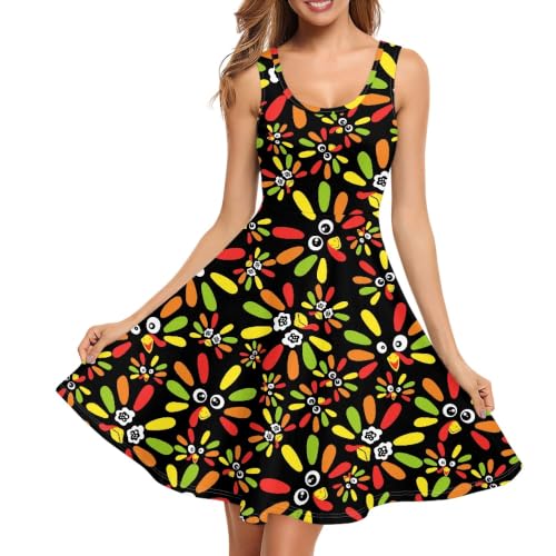 Image of TOADDITDO Womens Summer Sleeveless Tank Dress with 2 Side Pockets XS-4XL Plus Size