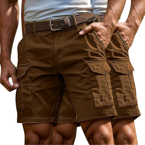 Short cargo stretch homme grandes tailles pantalon court de travail robuste été 2 pièces