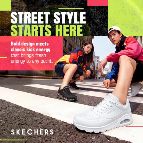 Skechers Herren Uno Stand On Air Turnschuhe, White Durabuck / Mesh, 45.5 EU – Ansicht 2
