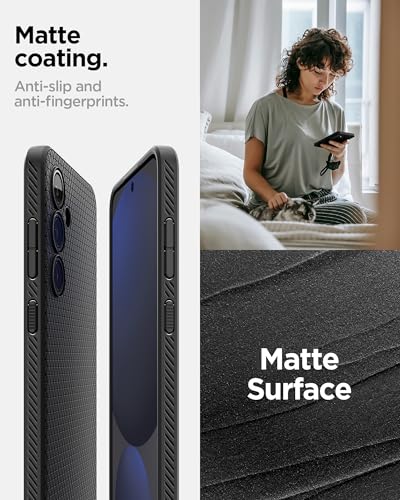 Image of Spigen for Galaxy S24 FE Case, Liquid Air [No Magnet Ring] [Military-Grade Protection] - Matte Black