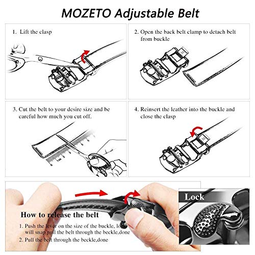 Men's Comfort Click Genuine Leather Ratchet Dress Belt with Automatic Slide Buckle4