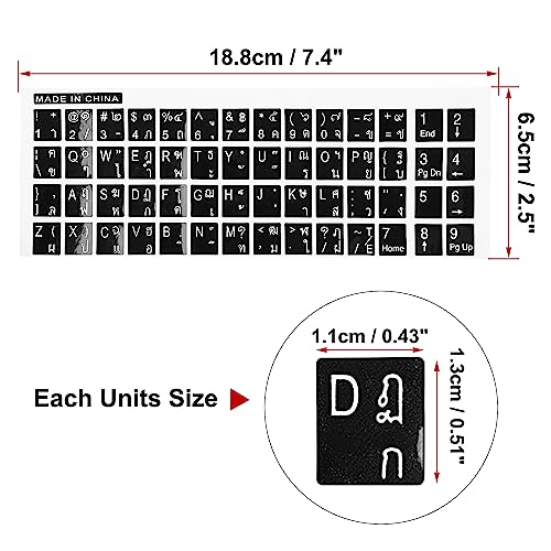 Adhesivos para teclado inglés y tailandés uxcell miniatura 3