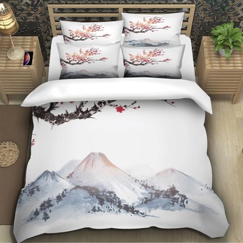 Parure de lit microfibre haut de gamme effet 3D avec housse de couette pagode - 5