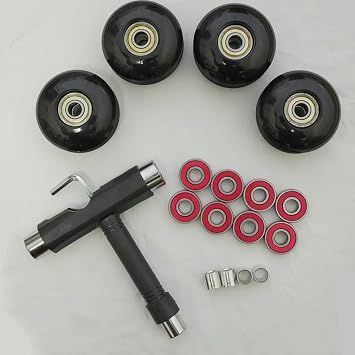 Set of 4 52mm Skateboard Wheels with Bearings Set and Spacers 95A for Trick Street Park Skateboard Wheels Replacement