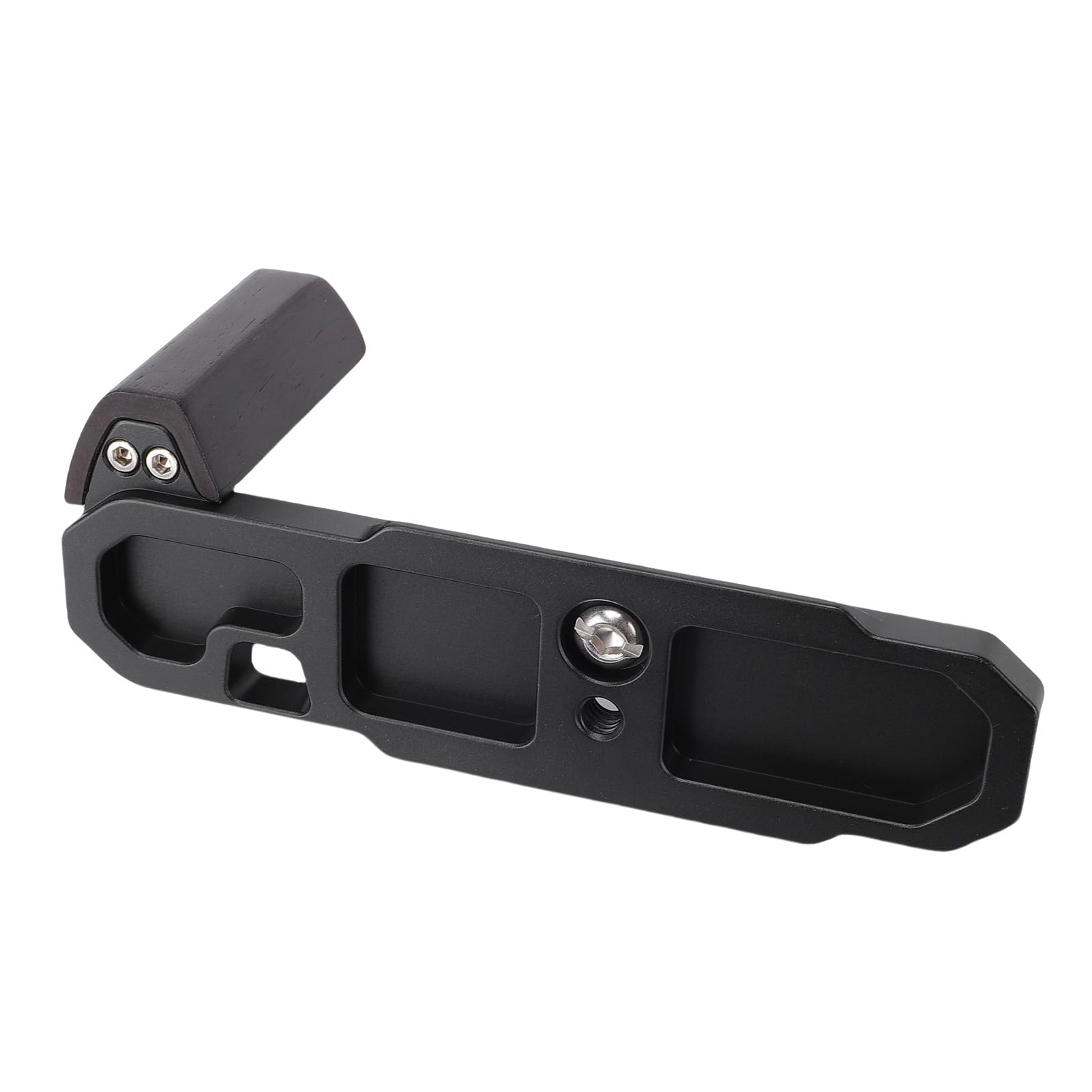 ASHATA Impugnatura per Fotocamera a Forma di L in Legno, Supporto per Piastra a Sgancio Rapido in Lega di Alluminio per FM2 FE2 FM3A, Impugnatura a L con Manico in Legno, Accessori per Fotocamera per