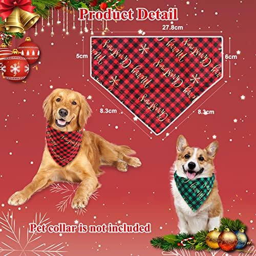 EasyAcc Christmas Dog Bandanas 2 Pack Cat Bandana Collar Accessory Reusable Quick dry Dogs Costumes Red Green Plaid Pet Washable Pet Bandana Christmas Decoration Xmas Gifts for Middle&Large Dog Cat