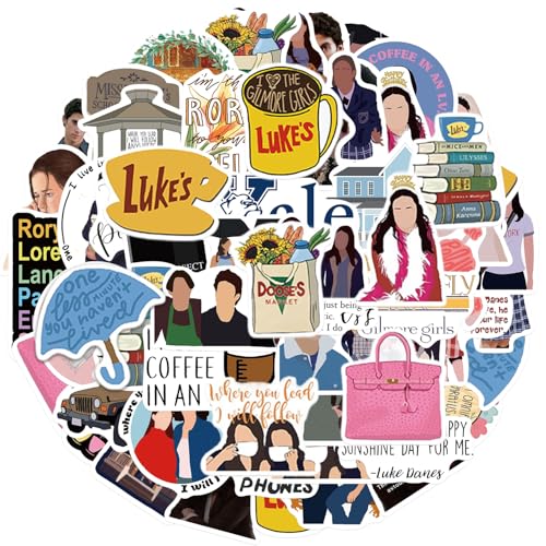 50 Stück Sticker für Gilmore Girls Merch, Wasserfeste Aufkleber für Fanartikel, Aesthetic Graffiti Stickers für Scrapbook Tische Wände Fotoalbum Rucksäcke Jugendliche Erwachsene für 4,59 EUR bei amazon.de Bild: 50 Stück Sticker für Gilmore Girls Merch, Wasserfeste Aufkleber für Fanartikel, Aesthetic Graffiti Stickers für Scrapbook Tische Wände Fotoalbum Rucksäcke Jugendliche Erwachsene für 4,59 EUR bei amazon.de