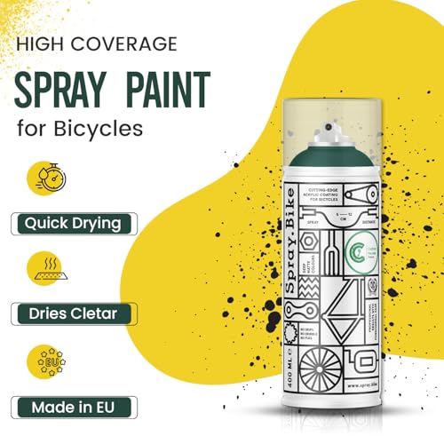 SPRAY.BIKE Fahrrad Lackspray - britisches renngrün Matt (LONDON- Greenwich) in 400 ml Spraydose - KEINE GRUNDIERUNG notwendig - Fahrrad Lack, Sprühlack, Acryllack, Lack Spray