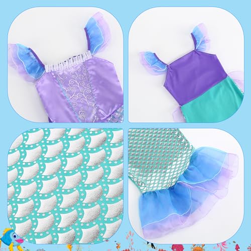 Vestido Princesa Sirena para Niñas 3-10 años miniatura 5