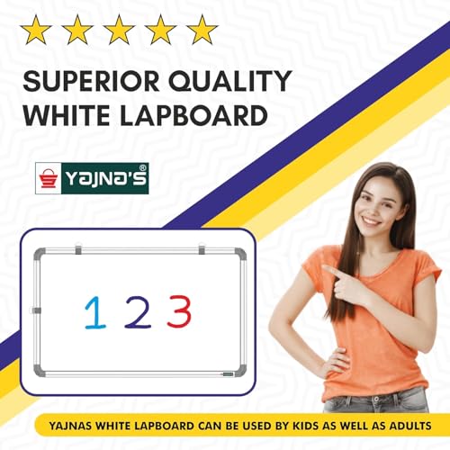 Image of Non-Magnetic 2X1 Feet Double Sided White Board & Chalkboard Both Side Writing Boards, One Side Whiteboard Marker & Back Side Chalkboard Surface - Pack of 1