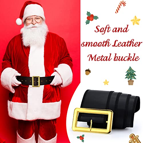 Janmercy 3 Pcs Santa Claus Belt for Men Pirate Belt Black and Gold Santa Claus Costume Men's Christmas Cosplay Supplies Accessories4