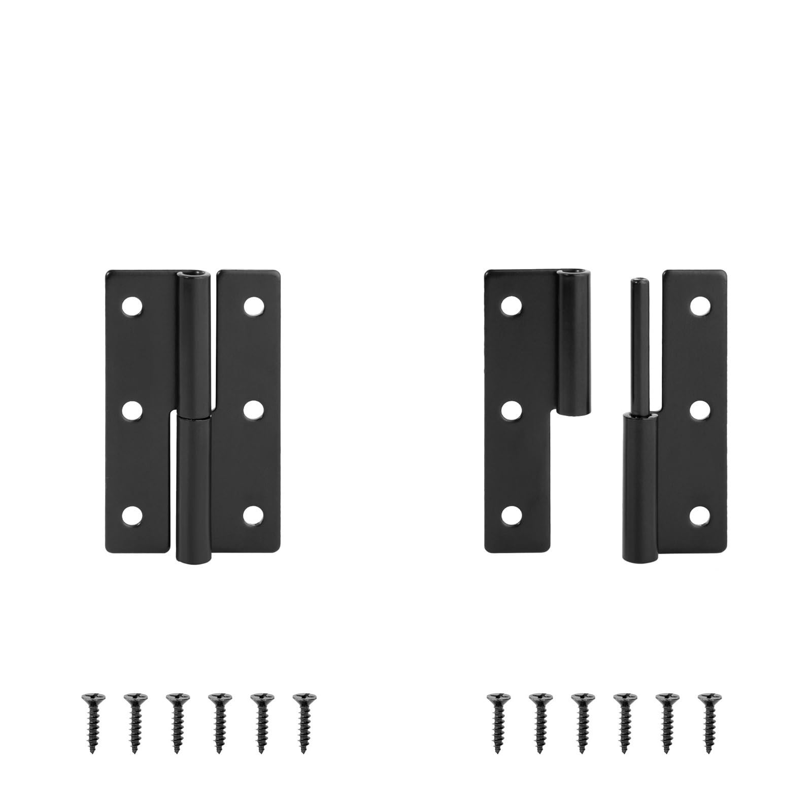 Window Hinge 2PCS Stainless Steel Detachable Hinge 270 Degree Black Removable Wooden Furniture Door Hinges for Cabinet Cupboard Closet Box for Cabinet, Door, Window(Black 62mm Right)
