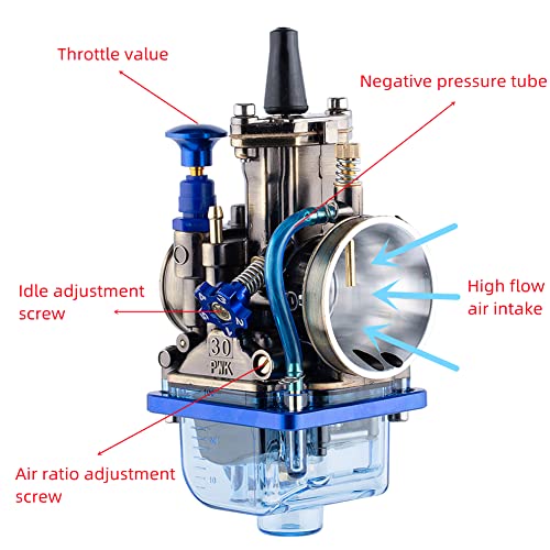 Image of PWK Carburetor Universal Motorcycle Racing Performance Upgrade Carburetor with Carb Jets, 50cc to 250cc 2T 4T Engine Dirt Bike Motocross Motorcycle Scooter ATV Quad Pit Bike Enduro On /Off Road