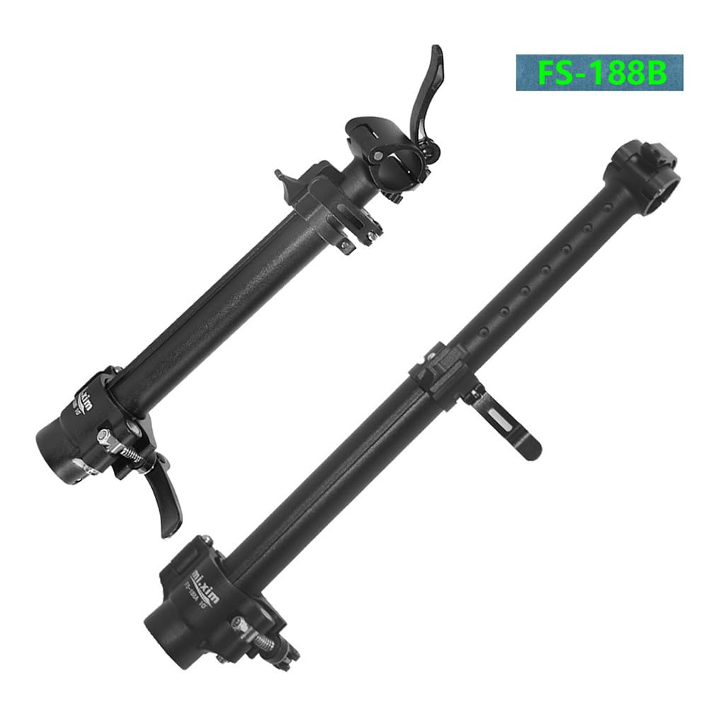 ReachMall Attacco manubrio regolabile per bicicletta, pieghevole, in lega di alluminio, per barre da 31,8 mm e 25,4 mm, estensione in altezza da 0 a 14 cm, per strada di montagna, nero