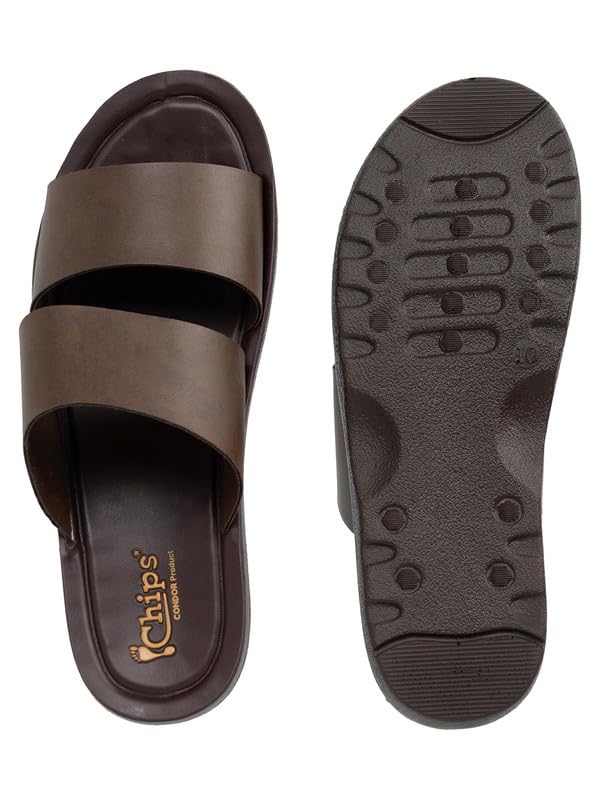 Image of Chips Men's BLACK Lightweight Slip-on Sandal Casual (ND44)