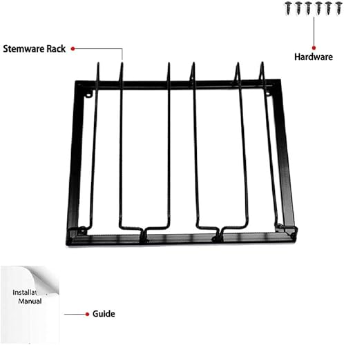 Miniatura 7 de Soporte para copas de vino, organizador de metal para bar o cocina, color negro