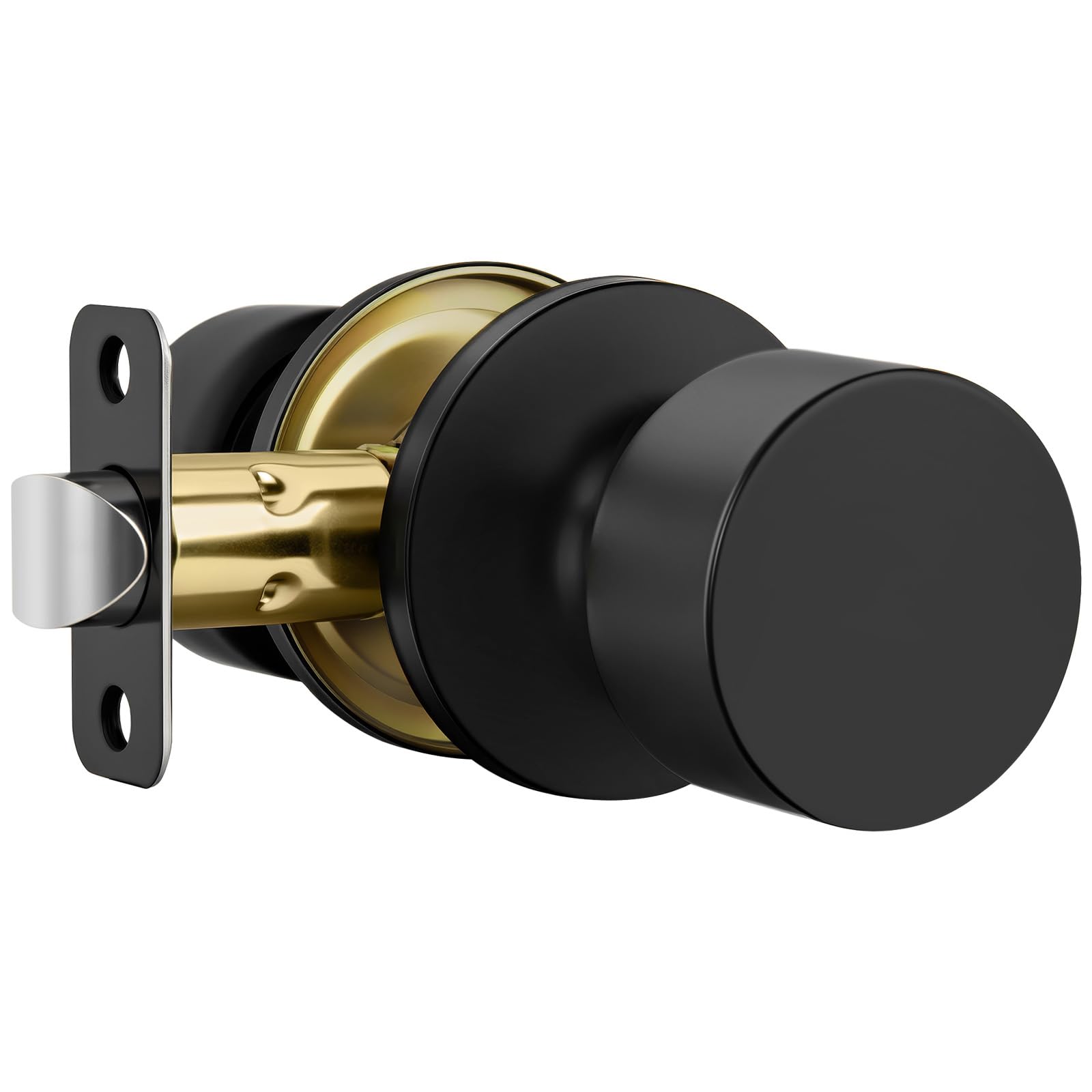Matte Black Door Knobs - 6 Pack Privacy Locks -13