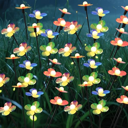 Aureate Horizon Solar Flower Lights Outdoor Waterproof 8 Pack of 32 LEDs Garden Solar...